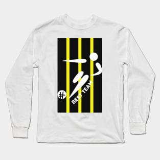 Yellow Black BEST TEAM - Football Player Long Sleeve T-Shirt